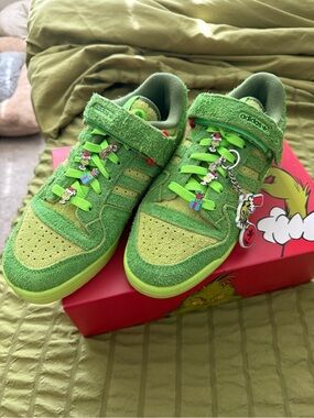 Adidas Mens Grinch Green Low-Top Sneakers